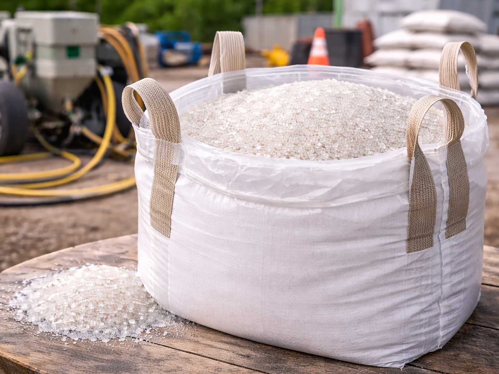 Silica free recycled glass abrasive in industrial blasting setup